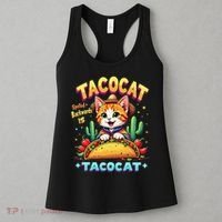 Tacocat Food Cat Lover Spelled Backward Is Tacocat Mexican Women's Tank Top thumb 3