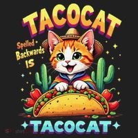 Tacocat Food Cat Lover Spelled Backward Is Tacocat Mexican Hat thumb 2