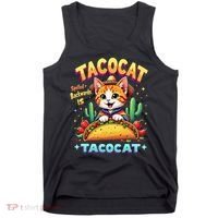 Tacocat Food Cat Lover Spelled Backward Is Tacocat Mexican Tank Top thumb 0