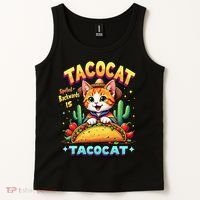 Tacocat Food Cat Lover Spelled Backward Is Tacocat Mexican Tank Top thumb 2