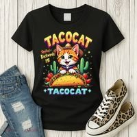 Tacocat Food Cat Lover Spelled Backward Is Tacocat Mexican Women's T-Shirt thumb 3