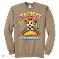 Tacocat Food Cat Lover Spelled Backward Is Tacocat Mexican Sweatshirt thumb 0