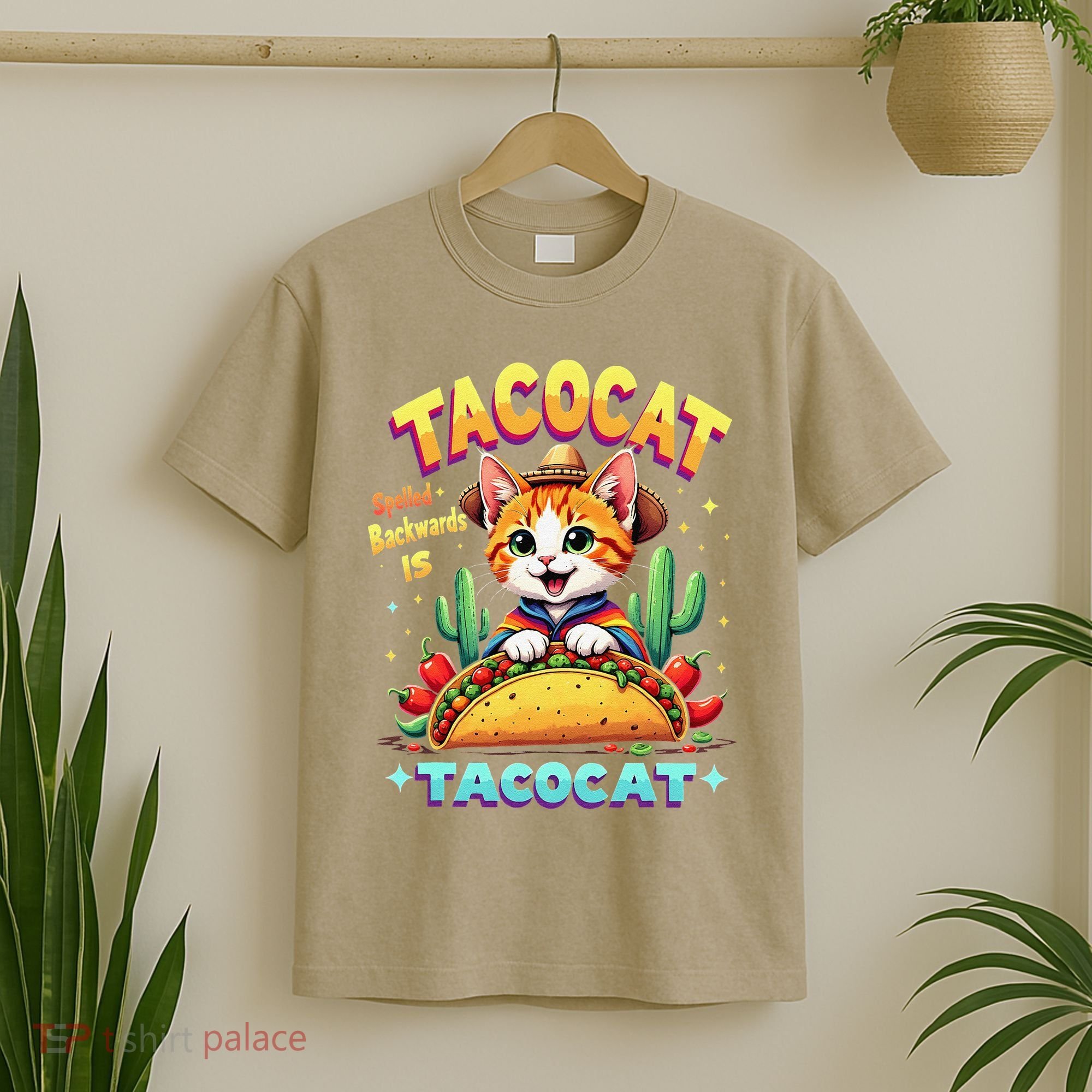 Tacocat Food Cat Lover Spelled Backward Is Tacocat Mexican T-Shirt