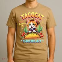 Tacocat Food Cat Lover Spelled Backward Is Tacocat Mexican T-Shirt thumb 3