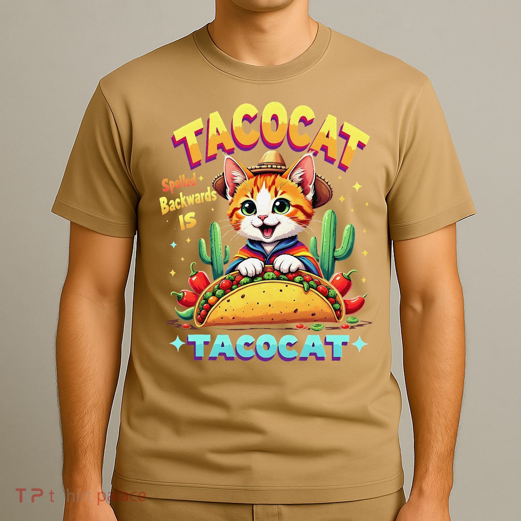 Tacocat Food Cat Lover Spelled Backward Is Tacocat Mexican T-Shirt