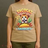 Tacocat Food Cat Lover Spelled Backward Is Tacocat Mexican T-Shirt thumb 4
