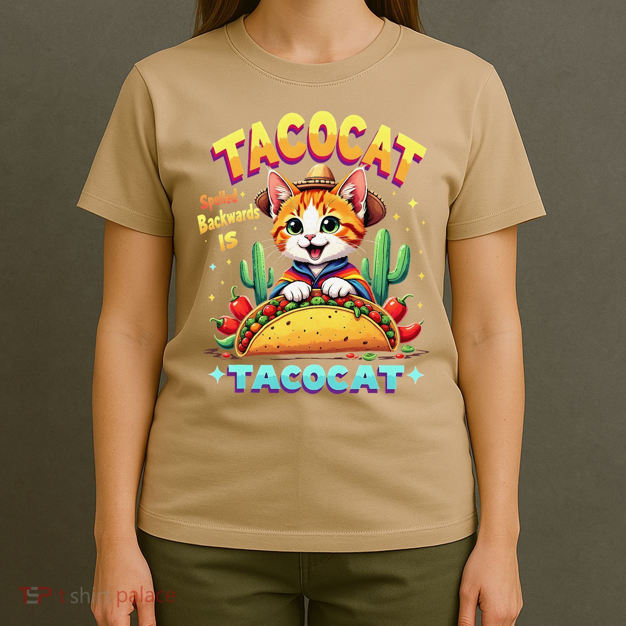 Tacocat Food Cat Lover Spelled Backward Is Tacocat Mexican T-Shirt