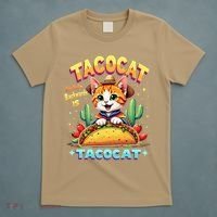 Tacocat Food Cat Lover Spelled Backward Is Tacocat Mexican T-Shirt thumb 5