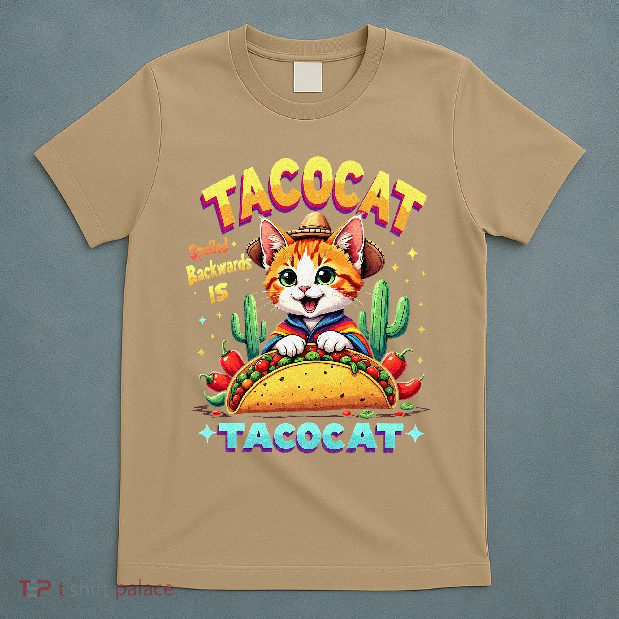 Tacocat Food Cat Lover Spelled Backward Is Tacocat Mexican T-Shirt