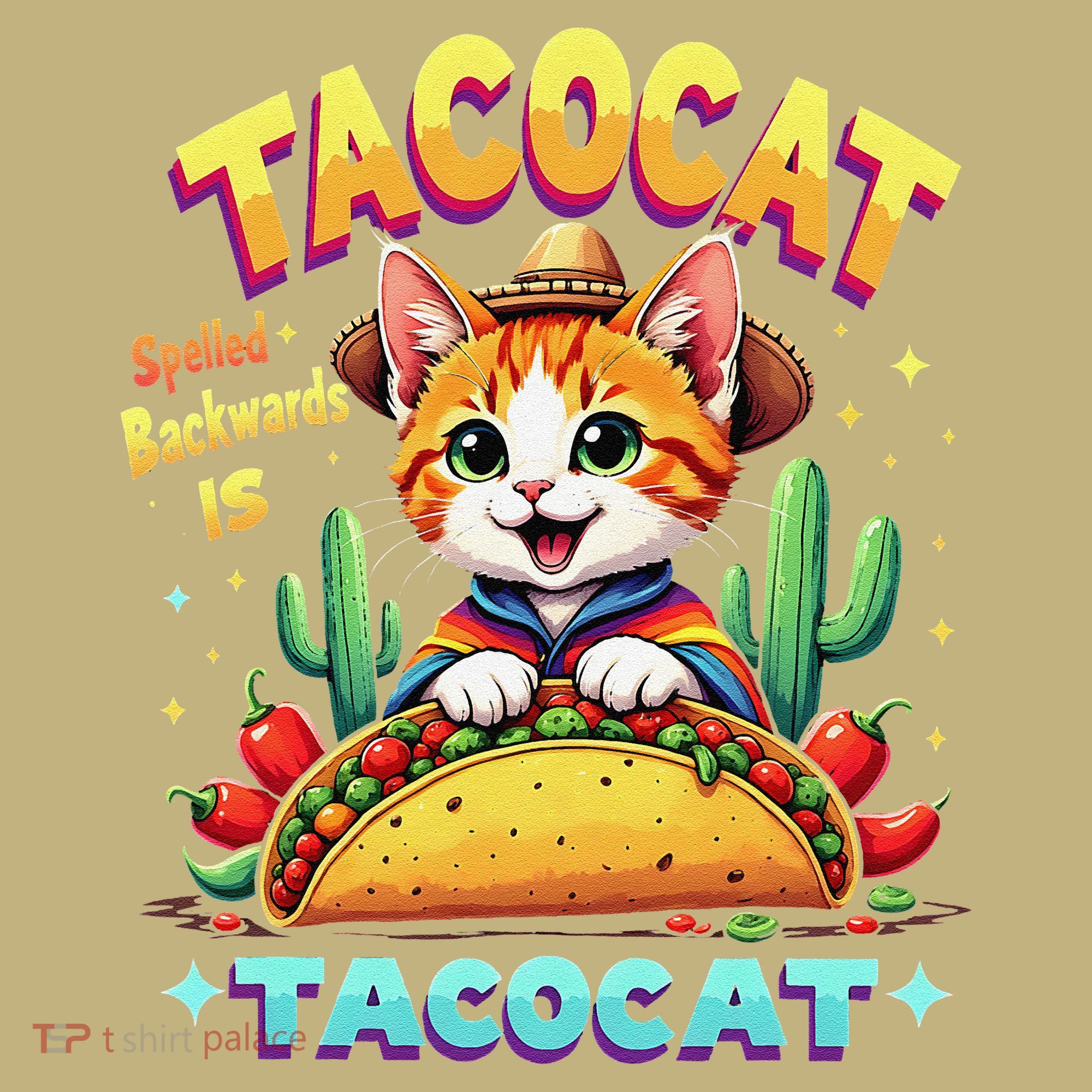 Tacocat Food Cat Lover Spelled Backward Is Tacocat Mexican T-Shirt