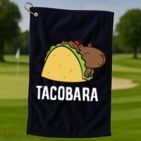 Tacobara Funny Capybara Tacos Golf Towel thumb 1