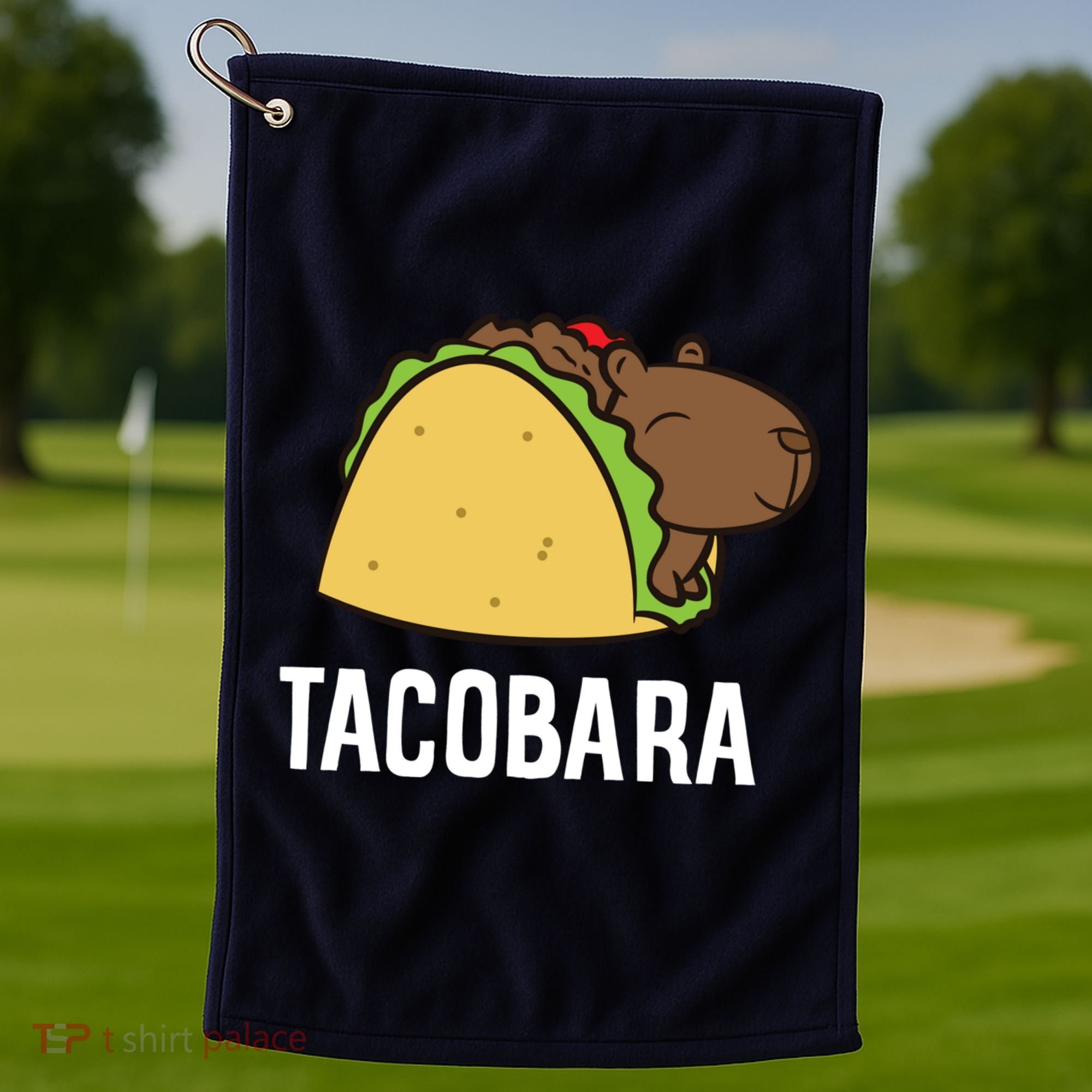 Tacobara Funny Capybara Tacos Golf Towel
