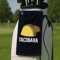 Tacobara Funny Capybara Tacos Golf Towel thumb 2