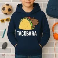 Tacobara Funny Capybara Tacos Kids Hoodie thumb 2