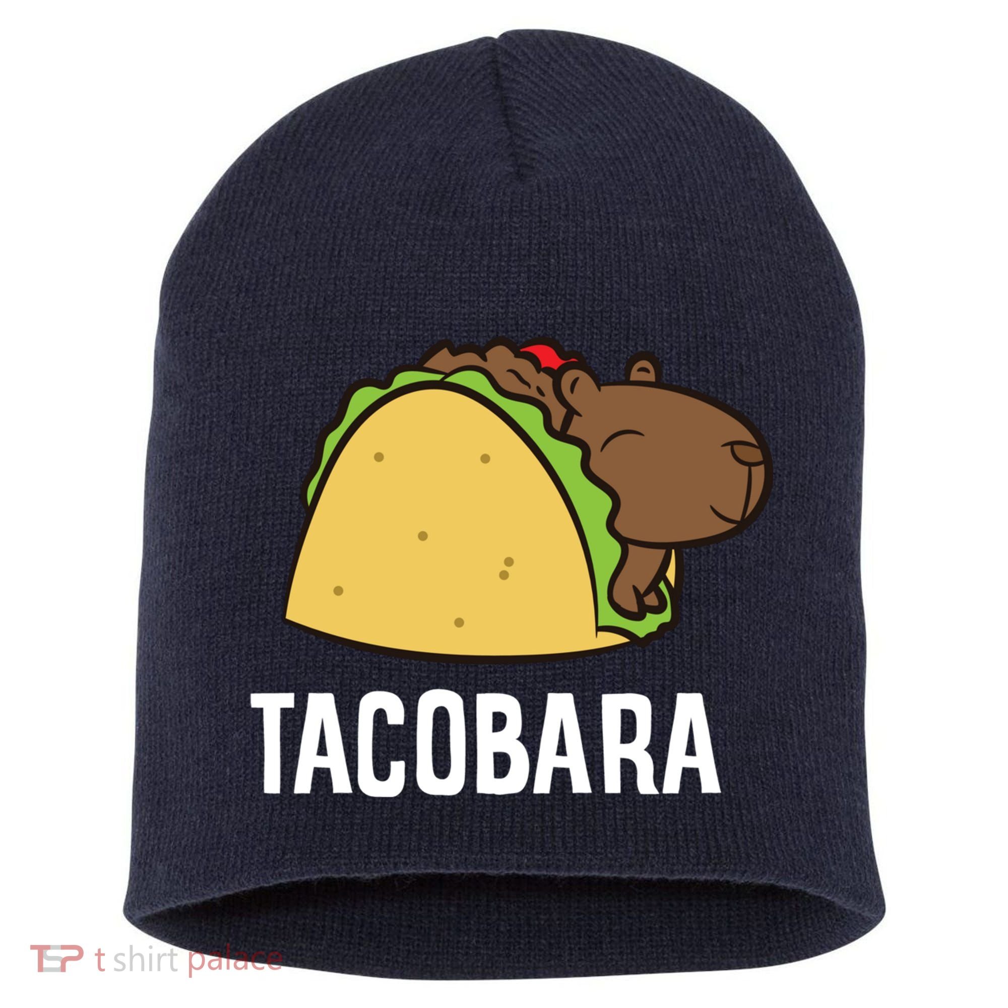 Tacobara Funny Capybara Tacos Short Acrylic Beanie