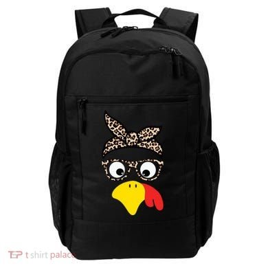 Turkey Face Cheetah Cute Thanksgiving Backpack
