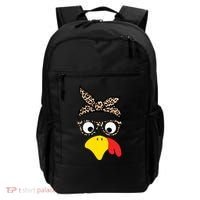 Turkey Face Cheetah Cute Thanksgiving Backpack thumb 0