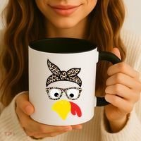 Turkey Face Cheetah Cute Thanksgiving Coffee Mug thumb 3