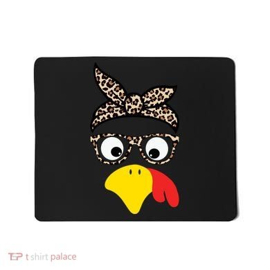Turkey Face Cheetah Cute Thanksgiving Mousepad
