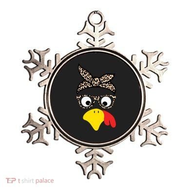 Turkey Face Cheetah Cute Thanksgiving Ornament