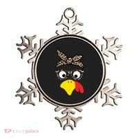Turkey Face Cheetah Cute Thanksgiving Ornament thumb 0