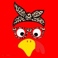 Turkey Face Cheetah Cute Thanksgiving Santa Hat thumb 1