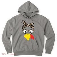 Turkey Face Cheetah Cute Thanksgiving Hoodie thumb 0