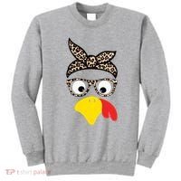 Turkey Face Cheetah Cute Thanksgiving Sweatshirt thumb 0