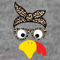 Turkey Face Cheetah Cute Thanksgiving Women's T-Shirt thumb 6