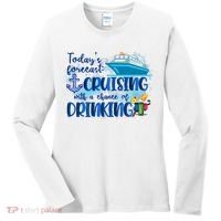 Today's Forecast Cruising With A Chance Of Drinking Women's Long Sleeve Shirt thumb 0