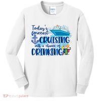 Today's Forecast Cruising With A Chance Of Drinking Kids Long Sleeve Shirt thumb 0