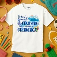 Today's Forecast Cruising With A Chance Of Drinking Kids T-Shirt thumb 3