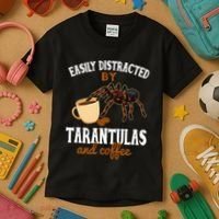 Tarantula Funny Coffee Lover Pet Tarantula Lover Kids T-Shirt thumb 3
