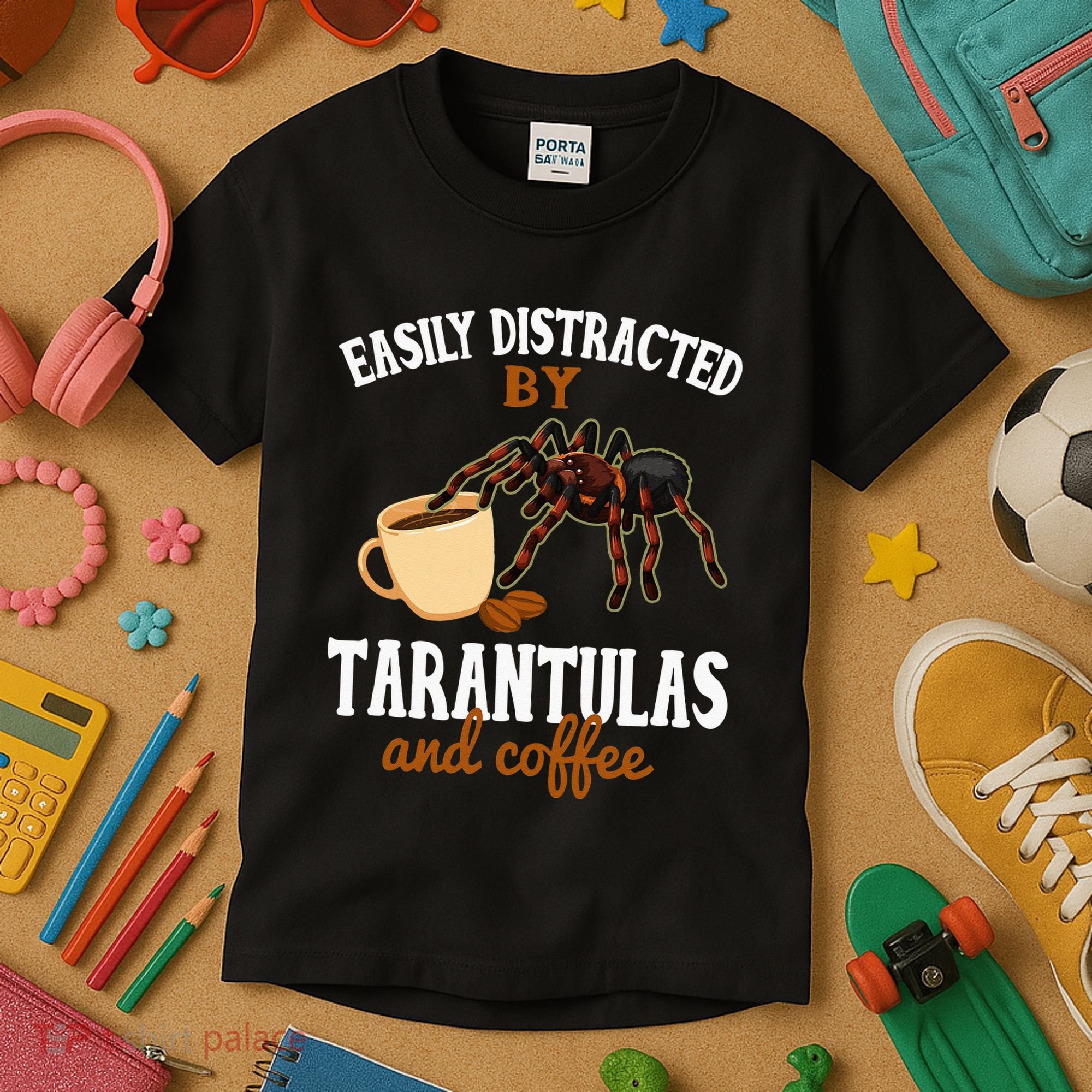 Tarantula Funny Coffee Lover Pet Tarantula Lover Kids T-Shirt