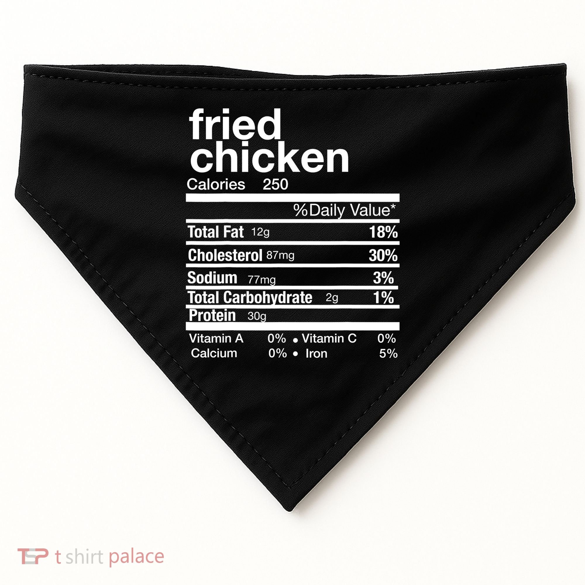 Thanksgiving Fried Chicken Nutrition Matching Family USA-Made Doggie Bandana