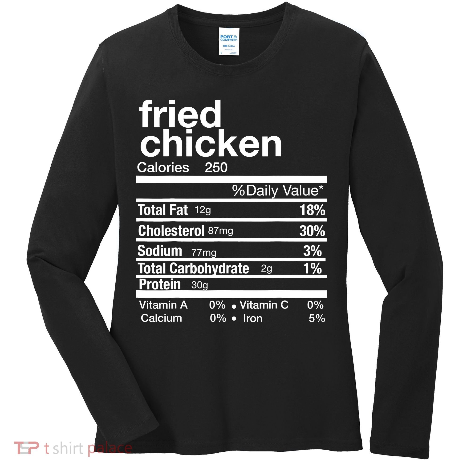 Thanksgiving Fried Chicken Nutrition Matching Family Women's Long Sleeve Shirt