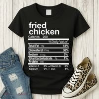 Thanksgiving Fried Chicken Nutrition Matching Family Women's T-Shirt thumb 3