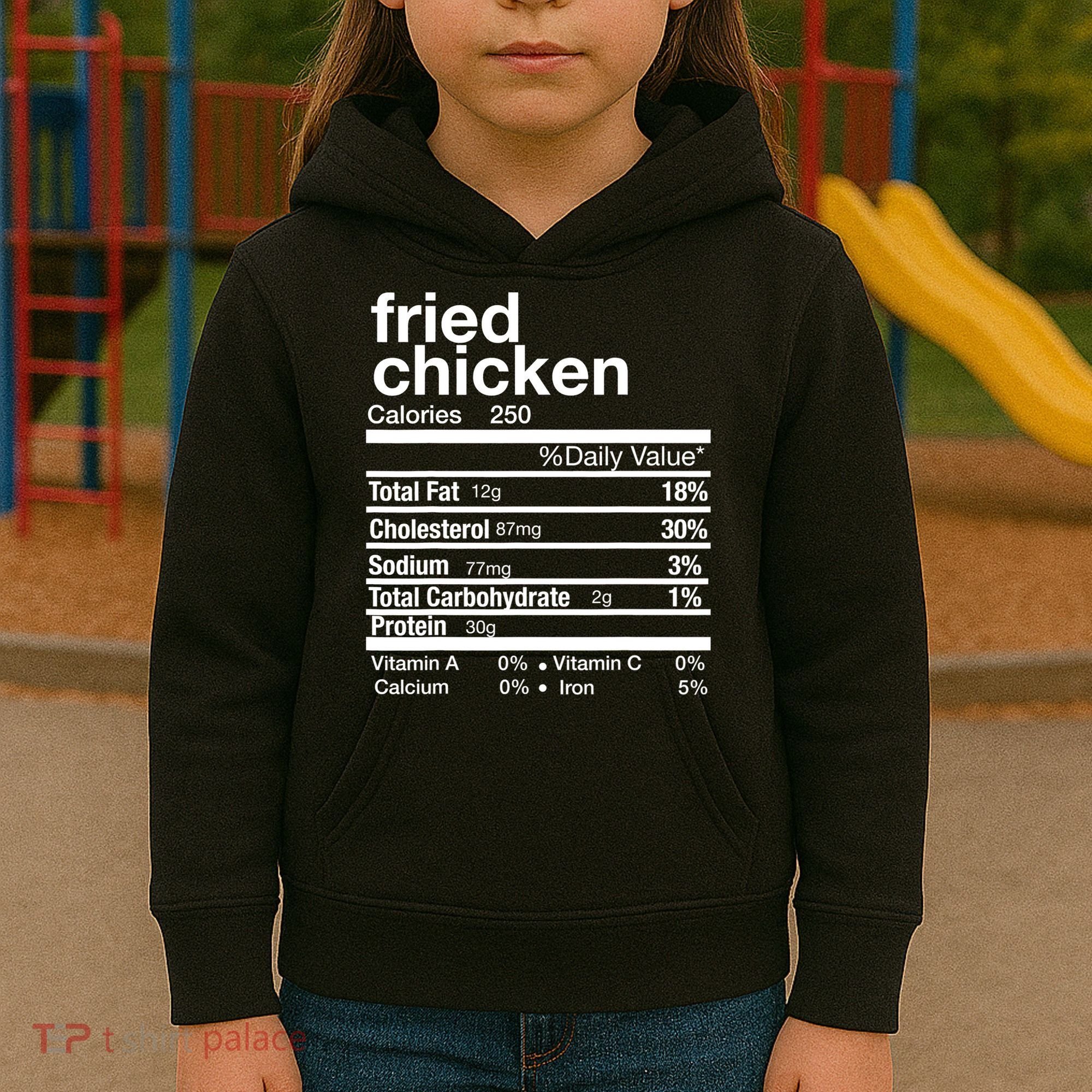 Thanksgiving Fried Chicken Nutrition Matching Family Kids Hoodie