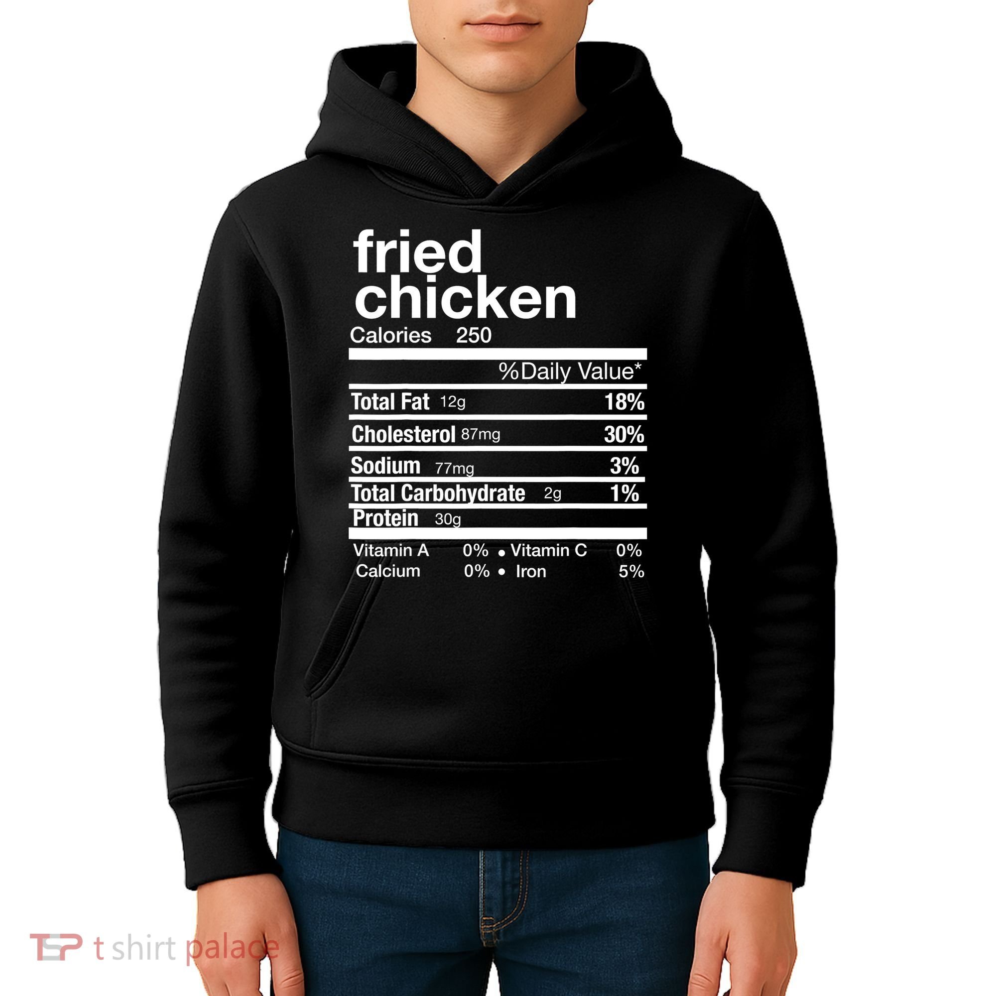 Thanksgiving Fried Chicken Nutrition Matching Family Kids Hoodie