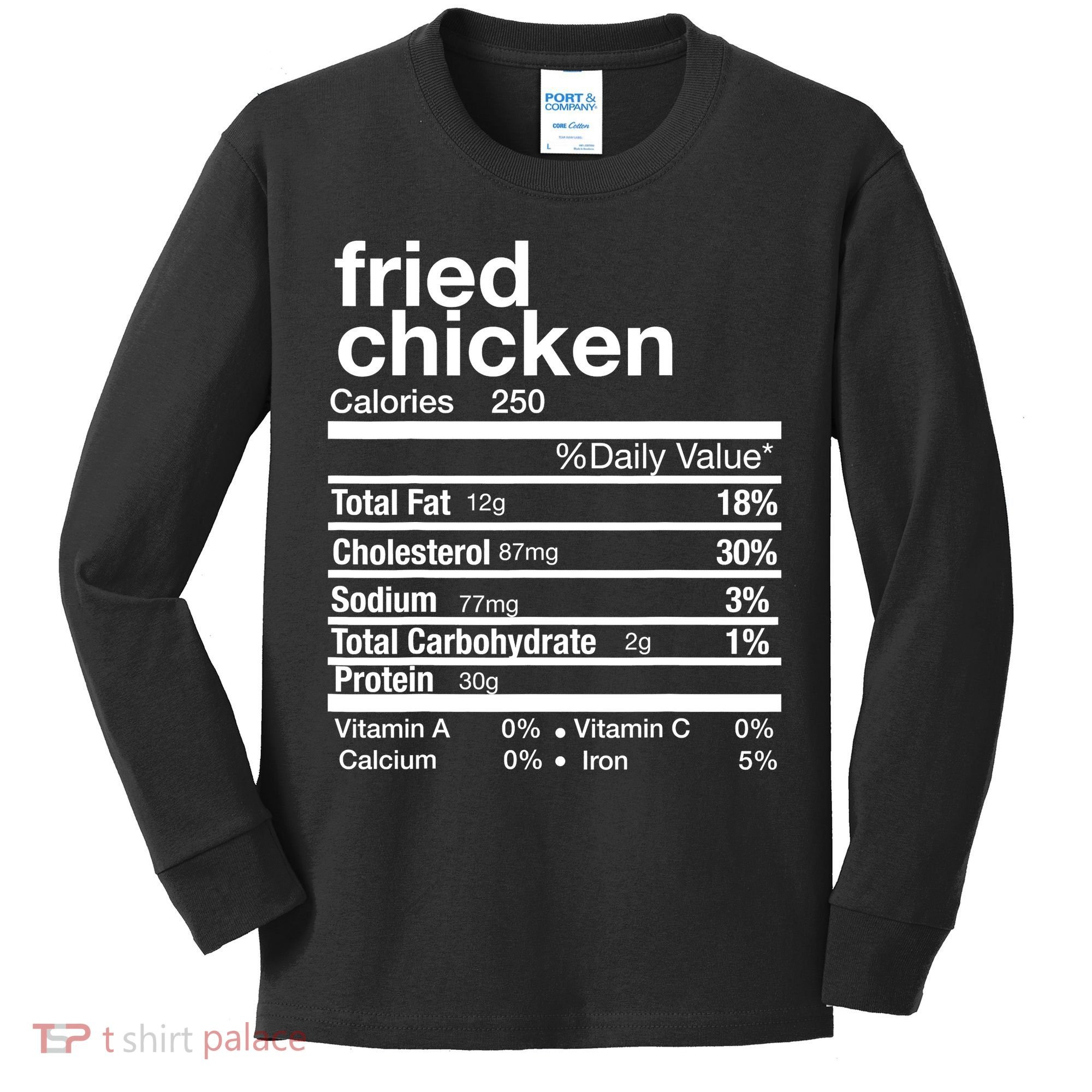 Thanksgiving Fried Chicken Nutrition Matching Family Kids Long Sleeve Shirt