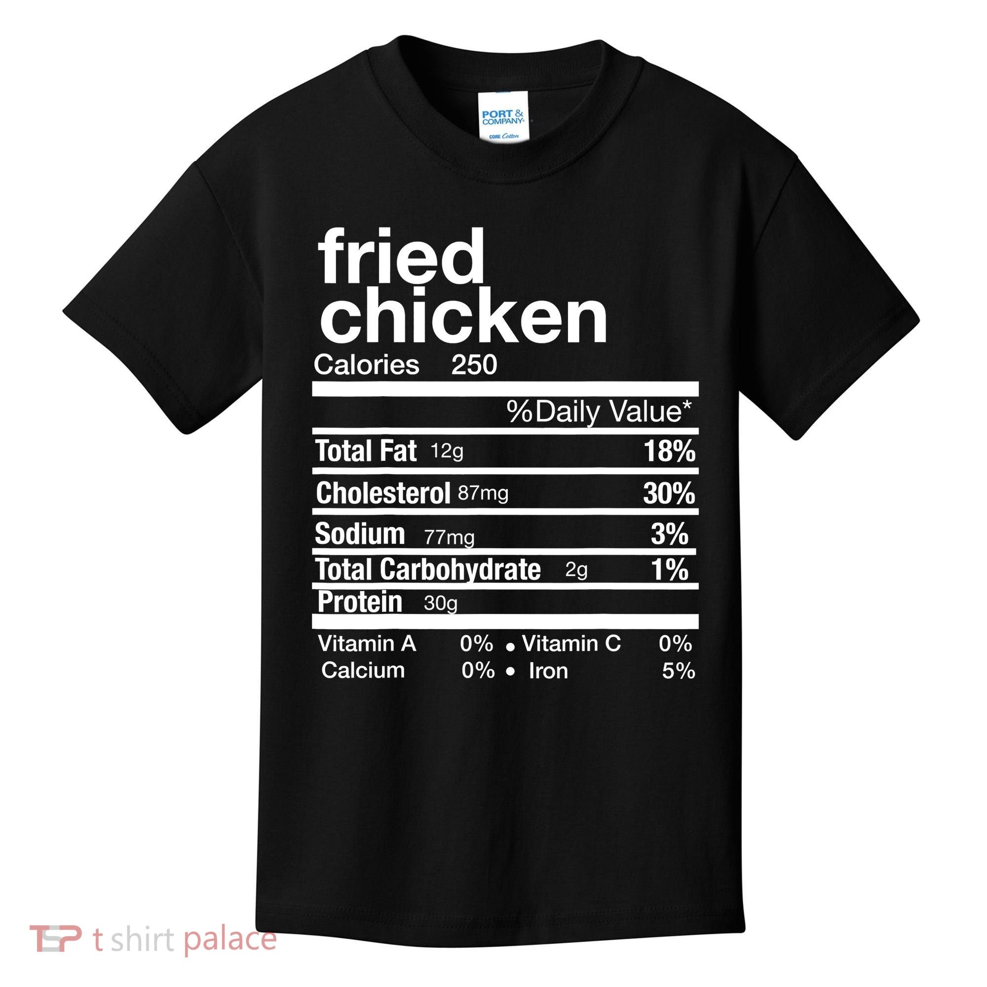 Thanksgiving Fried Chicken Nutrition Matching Family Kids T-Shirt