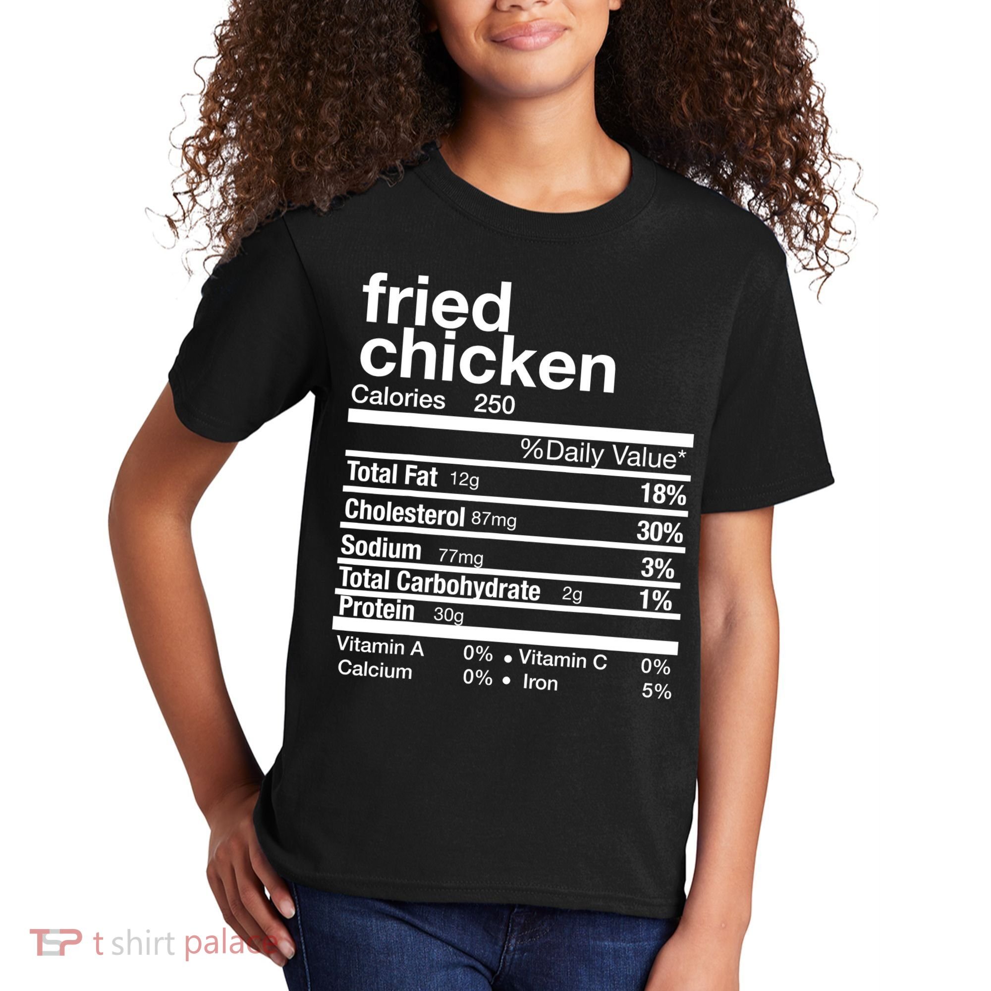 Thanksgiving Fried Chicken Nutrition Matching Family Kids T-Shirt