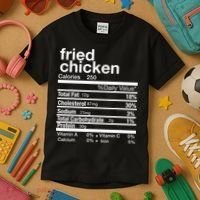 Thanksgiving Fried Chicken Nutrition Matching Family Kids T-Shirt thumb 3