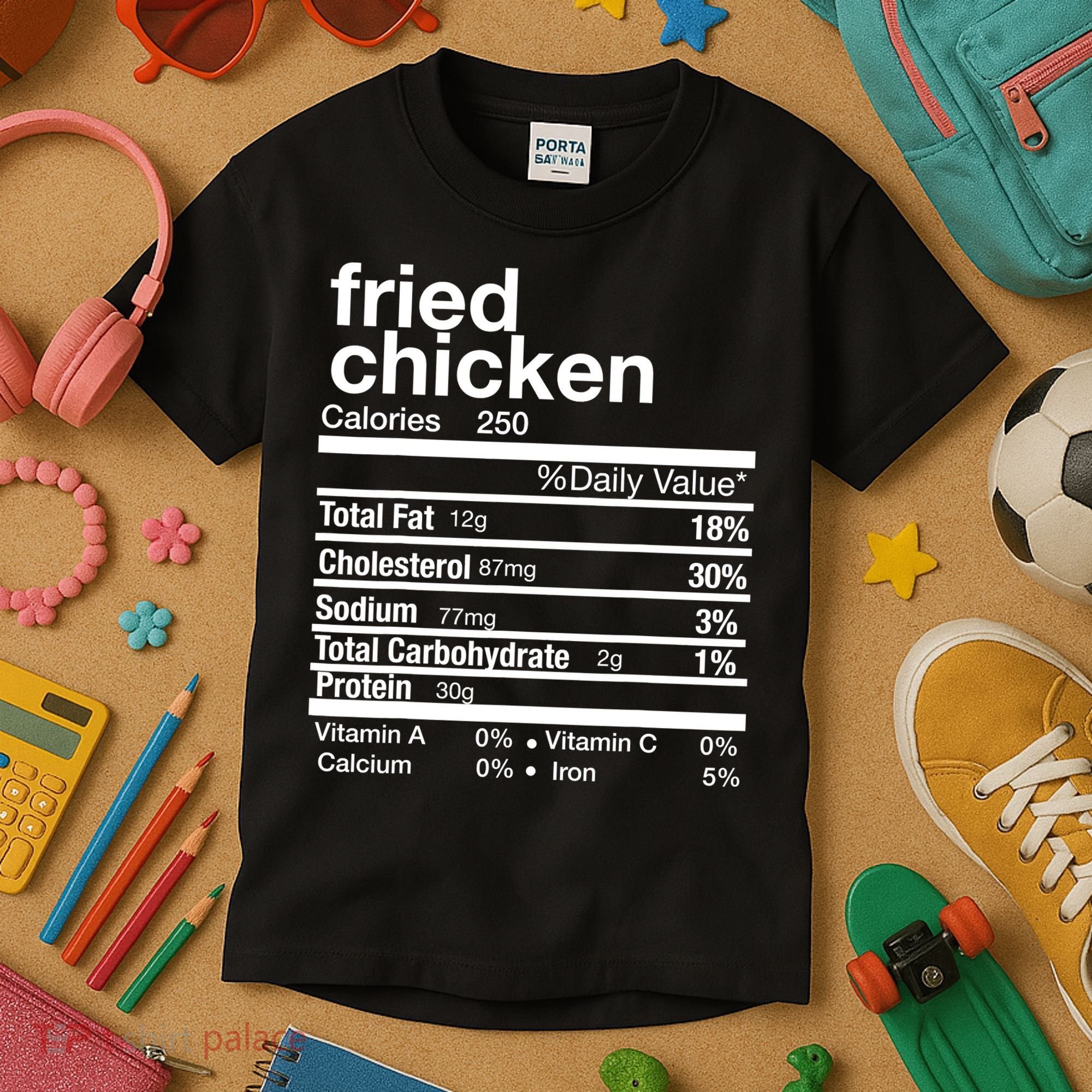 Thanksgiving Fried Chicken Nutrition Matching Family Kids T-Shirt