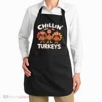 Thanksgiving Family Chillin With My Turkeys Apron thumb 2