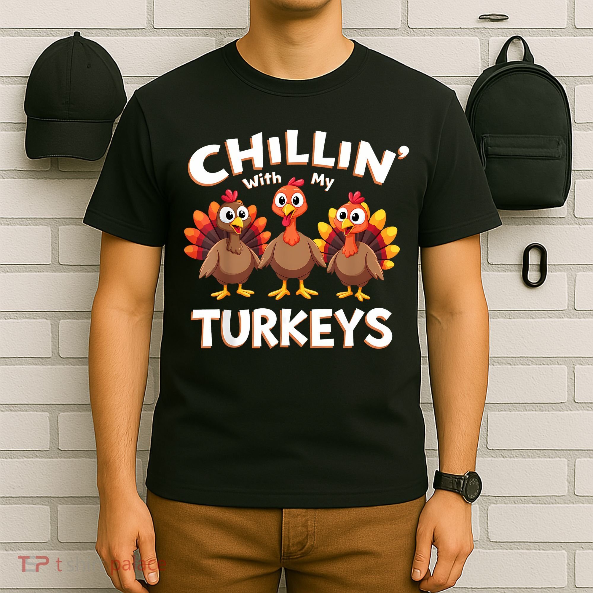 Thanksgiving Family Chillin With My Turkeys T-Shirt