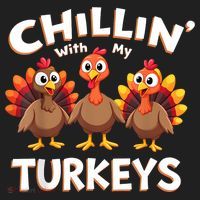 Thanksgiving Family Chillin With My Turkeys Beanie thumb 2