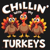 Thanksgiving Family Chillin With My Turkeys Baby Bodysuit thumb 2