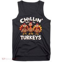 Thanksgiving Family Chillin With My Turkeys Tank Top thumb 0