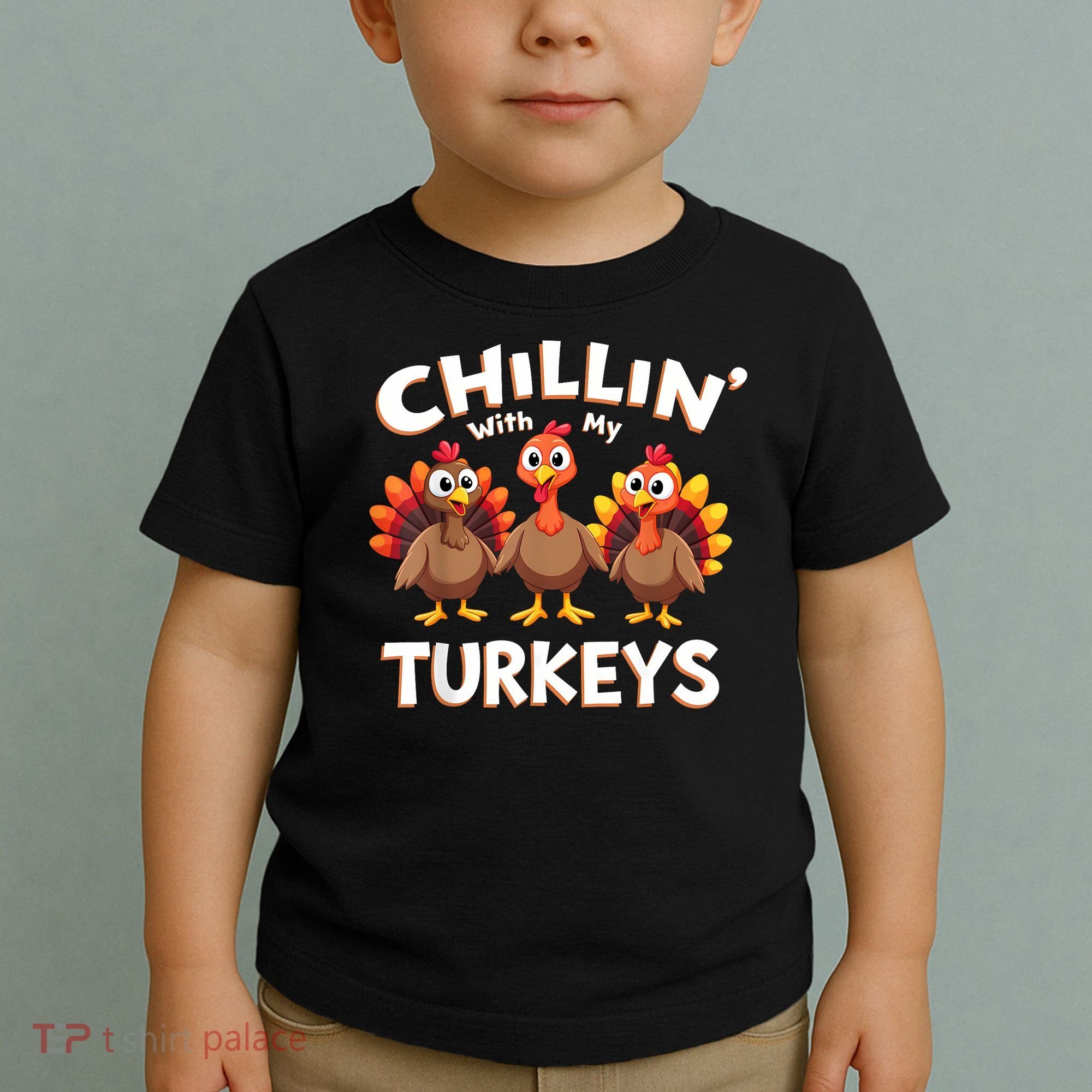 Thanksgiving Family Chillin With My Turkeys Toddler T-Shirt